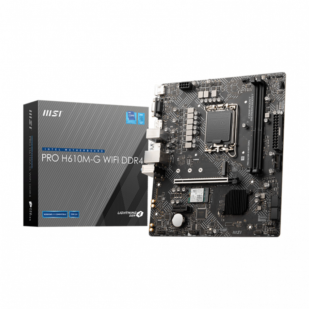 Материнская плата MSI PRO H610M-G WIFI DDR4 Mini-ATX, LGA 1700 - миниатюра 5