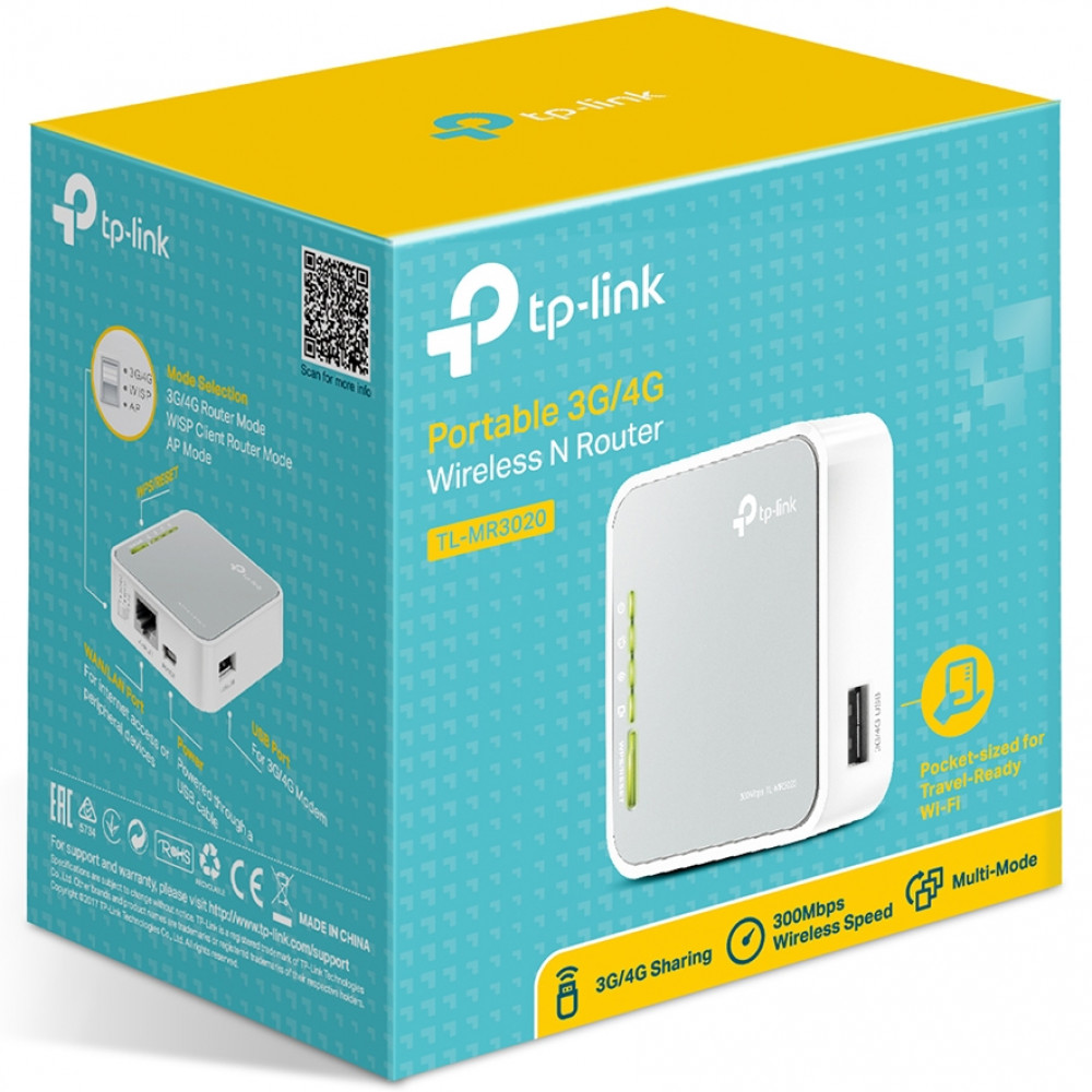 Маршрутизатор для дома TP-Link TL-MR3020 TL-MR3020(EU) V3.20 - миниатюра 3