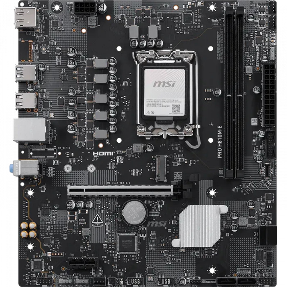 Материнская плата MSI PRO H810M-E Micro-ATX, LGA 1851 — фото товара