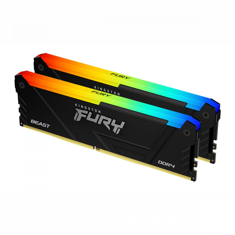 ОЗУ Kingston Fury Beast RGB KF432C16BB2AK2/32 DIMM, DDR4, 32 Гб (2 х 16 Гб), 3200 МГц — фото товара