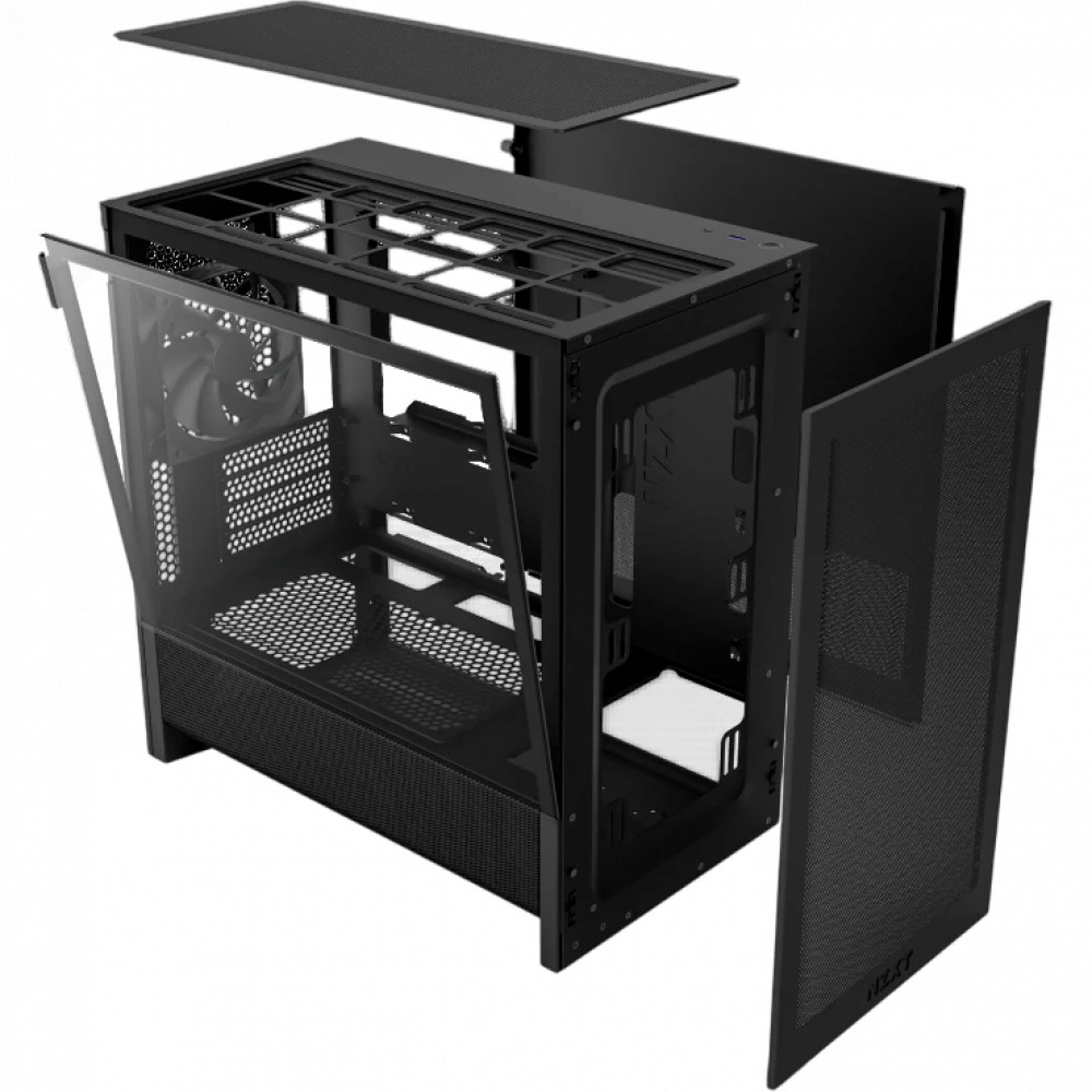 Корпус NZXT H3 Flow Black CC-H31FB-01 Mini-Tower - миниатюра 2
