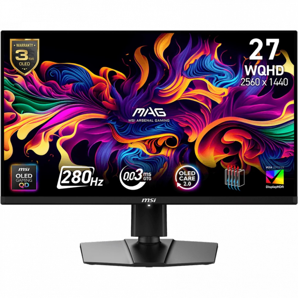 Монитор MSI 271QP QD-OLED 9S6-3CF19T-010|| 26.5 ", QD-OLED, Quad HD 2560x1440 (16:9), 280 Гц — фото товара