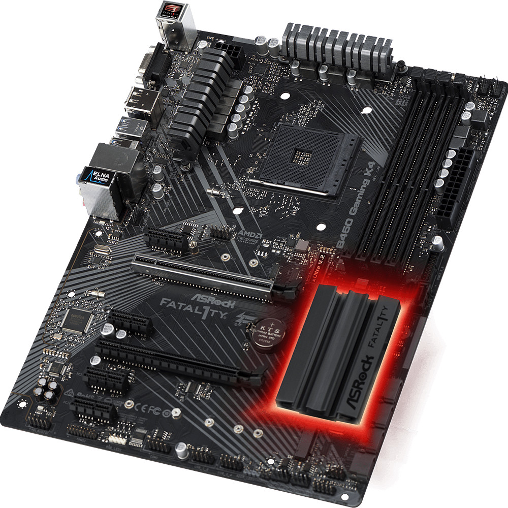 Материнская плата ASRock Gaming K4 B450 GAMING K4 ATX, AMD AM4 - миниатюра 3