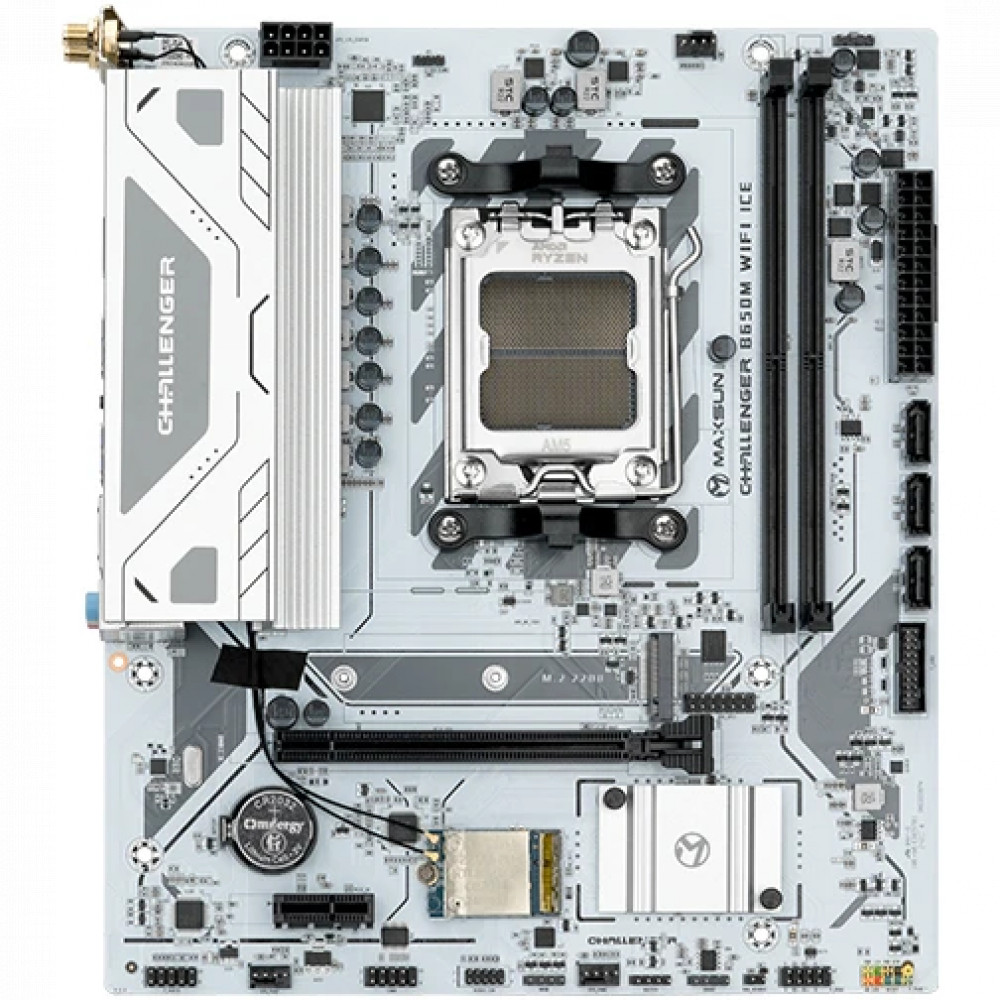 Материнская плата Maxsun Challenger B650M WIFI ICE MS-Challenger B650M WIFI ICE Micro-ATX, AMD AM5 - миниатюра 2