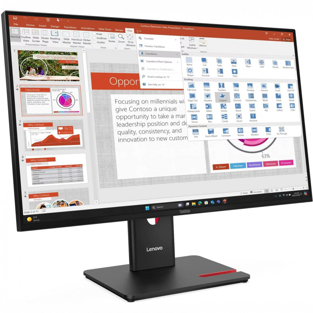 Монитор Lenovo ThinkVision T27-40 64A5MAT6EU 27 ", IPS, Full HD 1920x1080 (16:9), 120 Гц - миниатюра 2