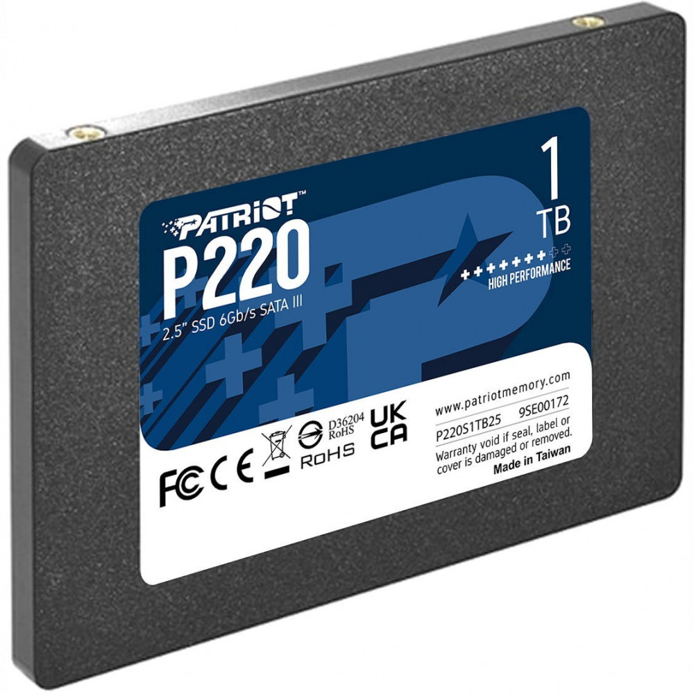 Жесткий диск Patriot P220 P220S1TB25 SSD (твердотельные), 1 ТБ, 2.5 дюйма, SATA - миниатюра 2