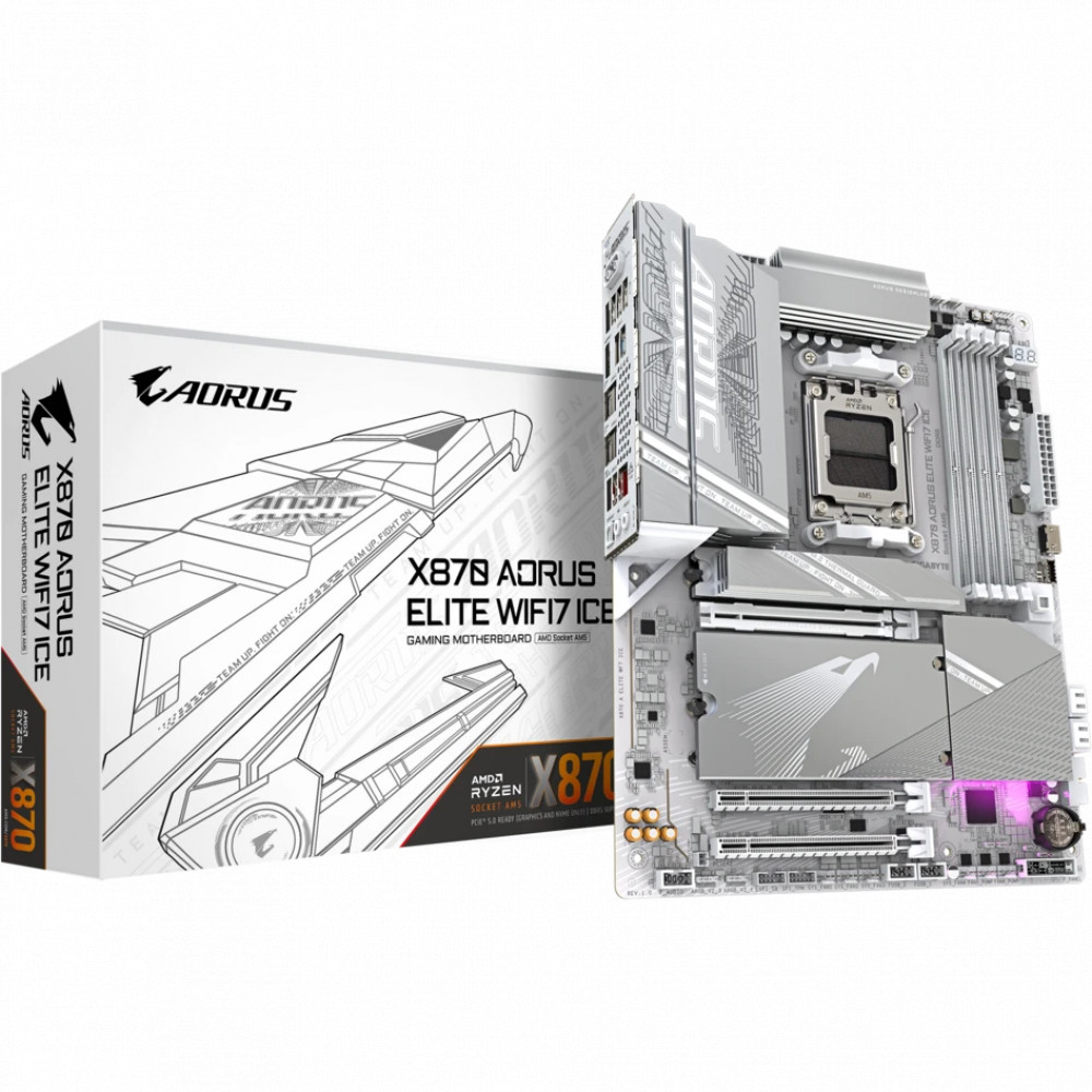 Материнская плата Gigabyte X870 AORUS ELITE WIFI7 ICE rev. 1.1 ATX, AMD AM5 - миниатюра 5