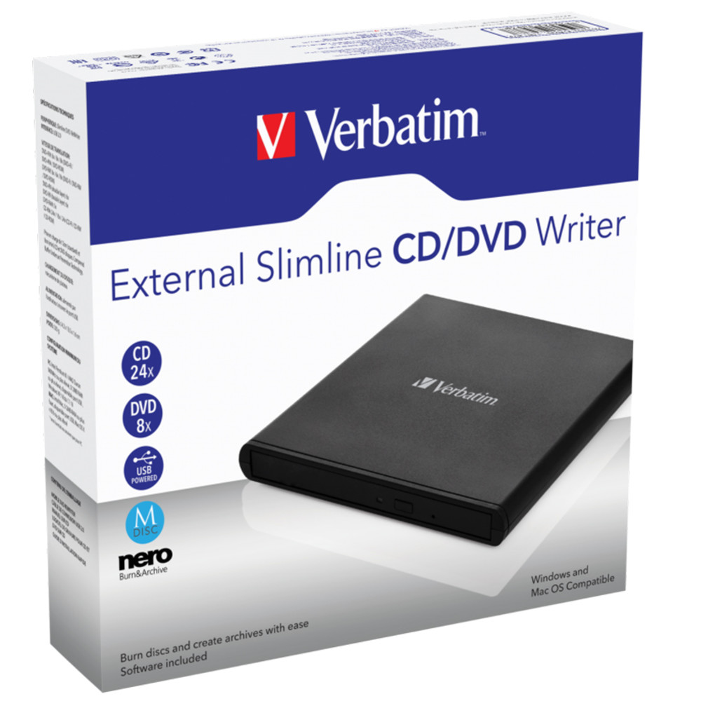 Оптический привод Verbatim Slimline USB 2.0 98938 - миниатюра 2