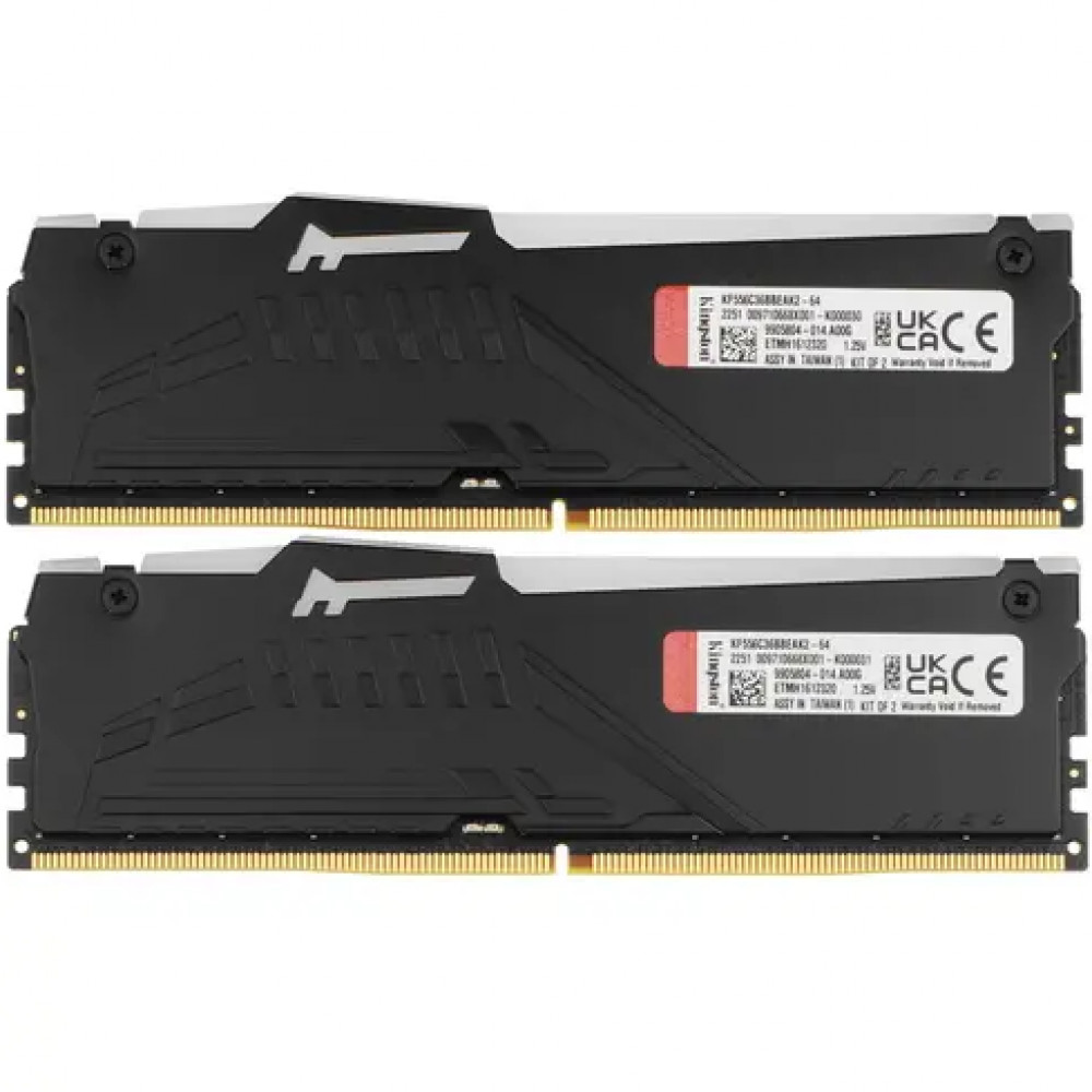 ОЗУ Kingston Fury Beast RGB KF556C36BBEAK2-64 DIMM, DDR5, 64 Гб (2 х 32 Гб), 5600 МГц - миниатюра 2