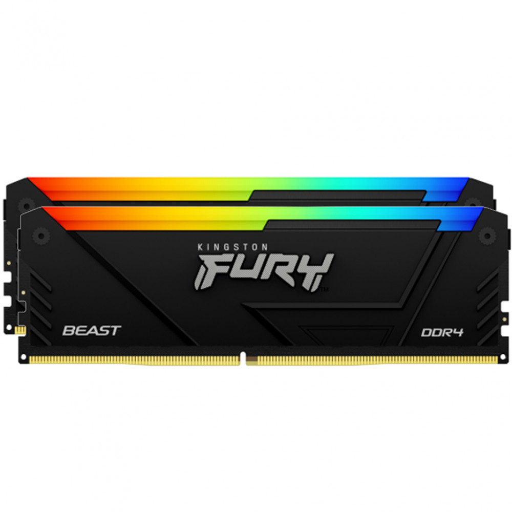 ОЗУ Kingston Fury Beast RGB KF432C16BB2AK2/16 DIMM, DDR4, 16 Гб (2 х 8 Гб), 3200 МГц - миниатюра 2