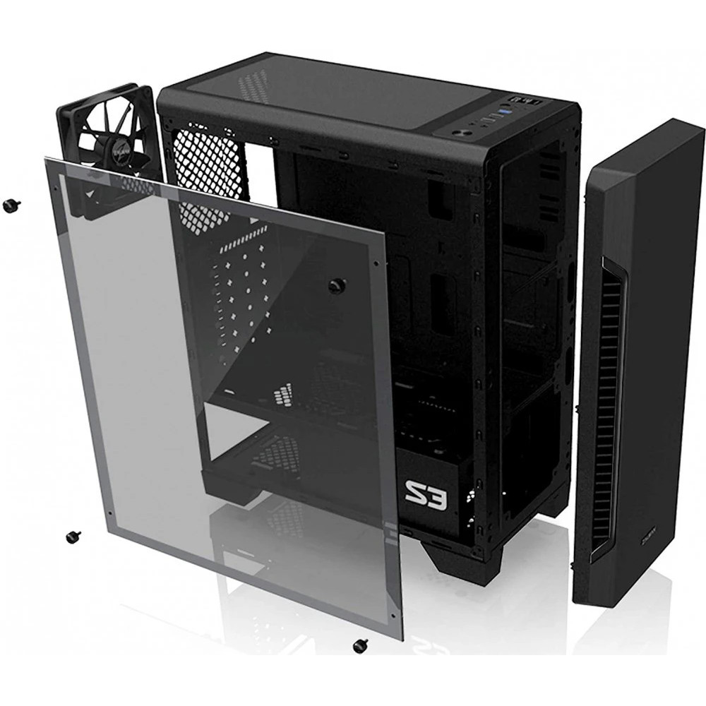 Корпус Zalman S3 TG Black S3 TG BLACK Mid-Tower - миниатюра 5