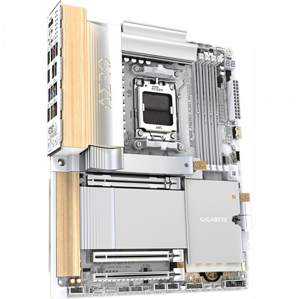 Материнская плата Gigabyte X870E Aero X3D Wood rev. 1.0 ATX, AMD AM5 - миниатюра 2