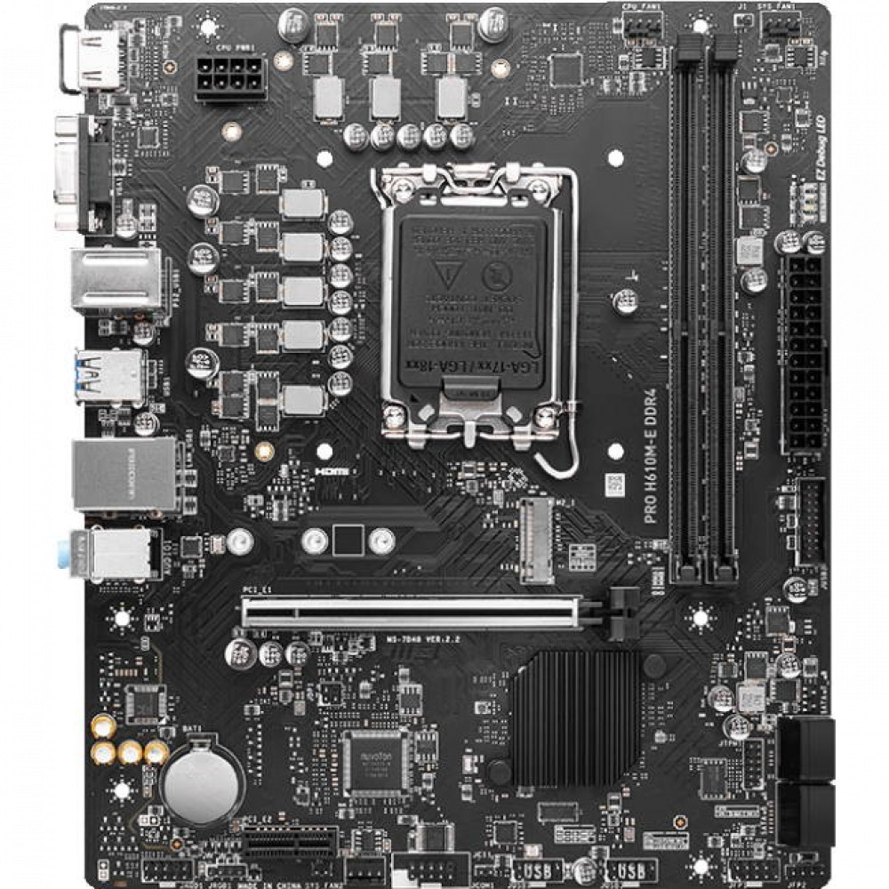 Материнская плата MSI PRO H610M-E DDR4 Micro-ATX, LGA 1700 - миниатюра 2