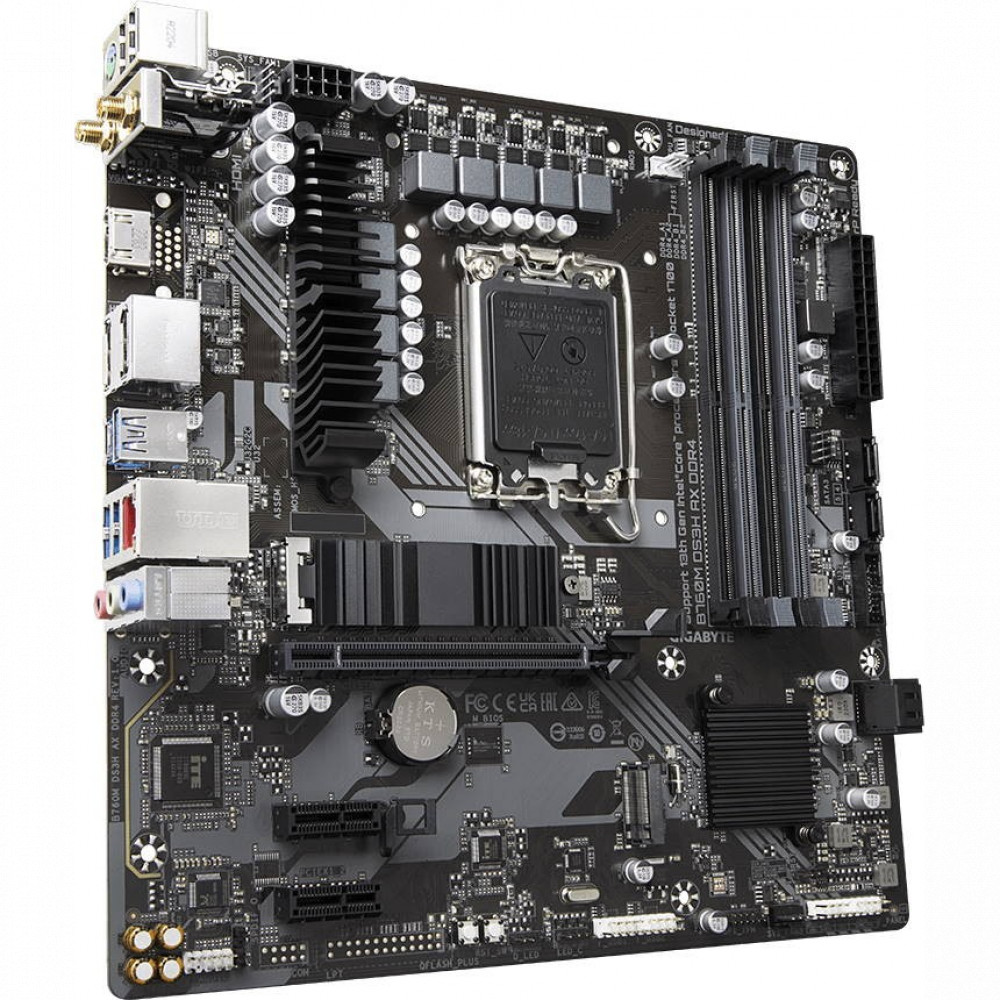 Материнская плата Gigabyte B760M DS3H AX DDR4 Micro-ATX, LGA 1700 — фото товара