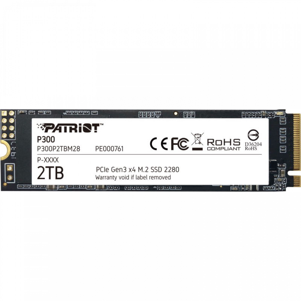 Жесткий диск Patriot P300 P300P2TBM28 SSD (твердотельные), 2 ТБ, M.2, PCIe — фото товара