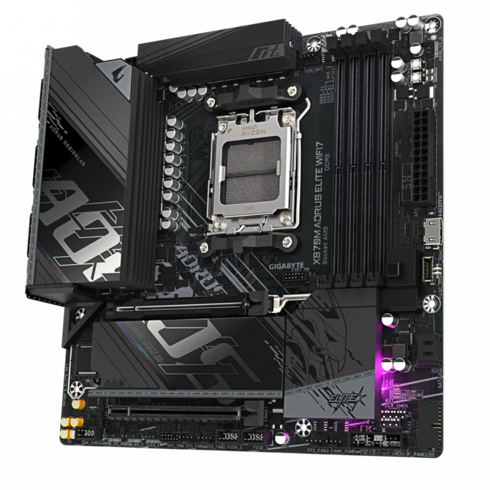 Материнская плата Gigabyte X870M AORUS ELITE WIFI7 X870M A ELITE WF7 Micro-ATX, AMD AM5 - миниатюра 3