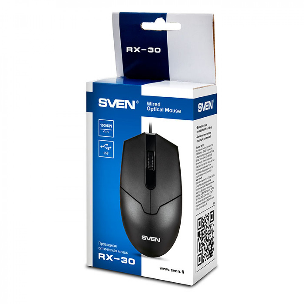 Мышь Sven RX-30 RX-30 BLACK Бюджетные, Проводная - миниатюра 3
