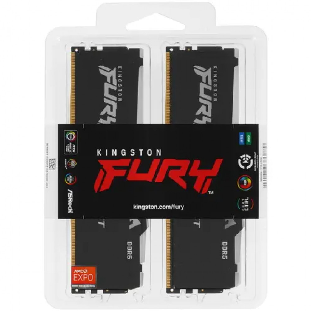 ОЗУ Kingston Fury Beast RGB KF560C36BBEAK2-64 DIMM, DDR5, 64 Гб (2 х 32 Гб), 6000 МГц - миниатюра 4