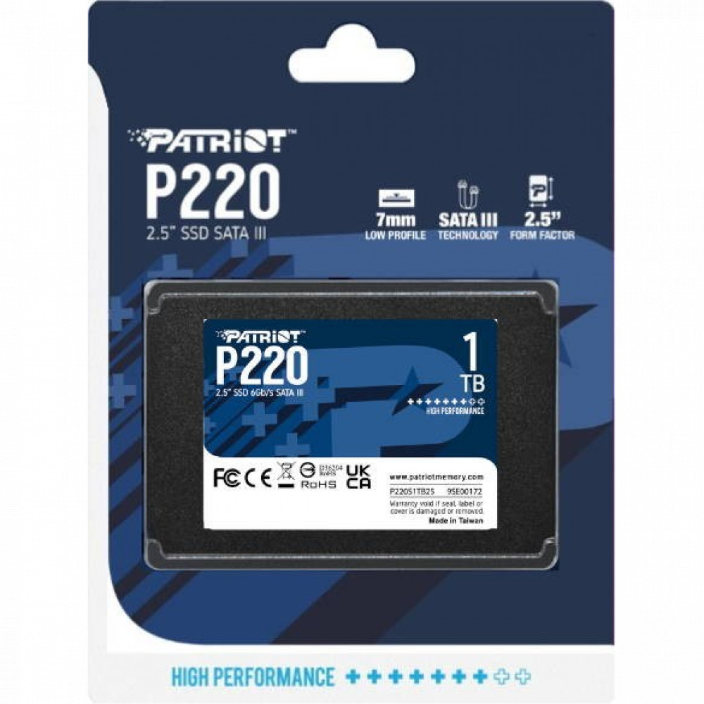 Жесткий диск Patriot P220 P220S1TB25 SSD (твердотельные), 1 ТБ, 2.5 дюйма, SATA - миниатюра 3