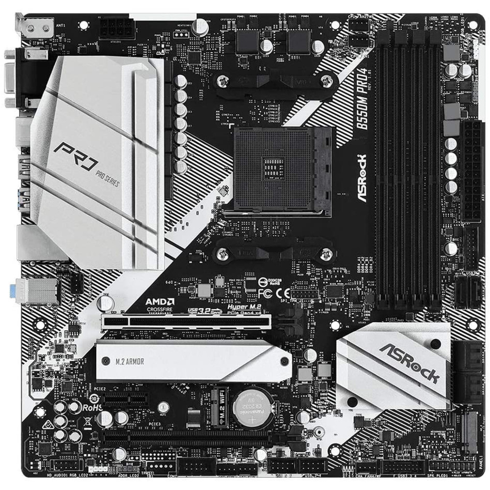 Материнская плата ASRock B550M Pro4 B550M PRO4 Micro-ATX, AMD AM4 - миниатюра 3