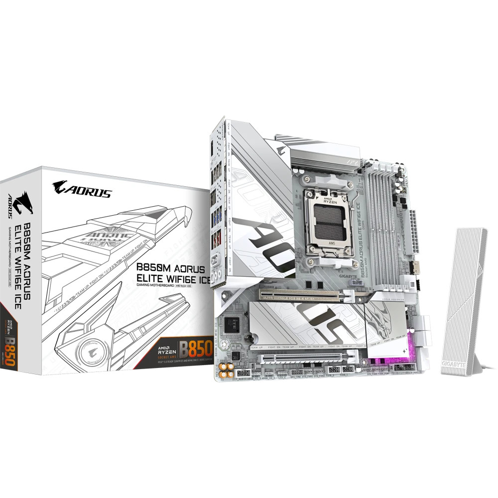 Материнская плата Gigabyte B850M EAGLE WF6E ICE Micro-ATX, AMD AM5 - миниатюра 6