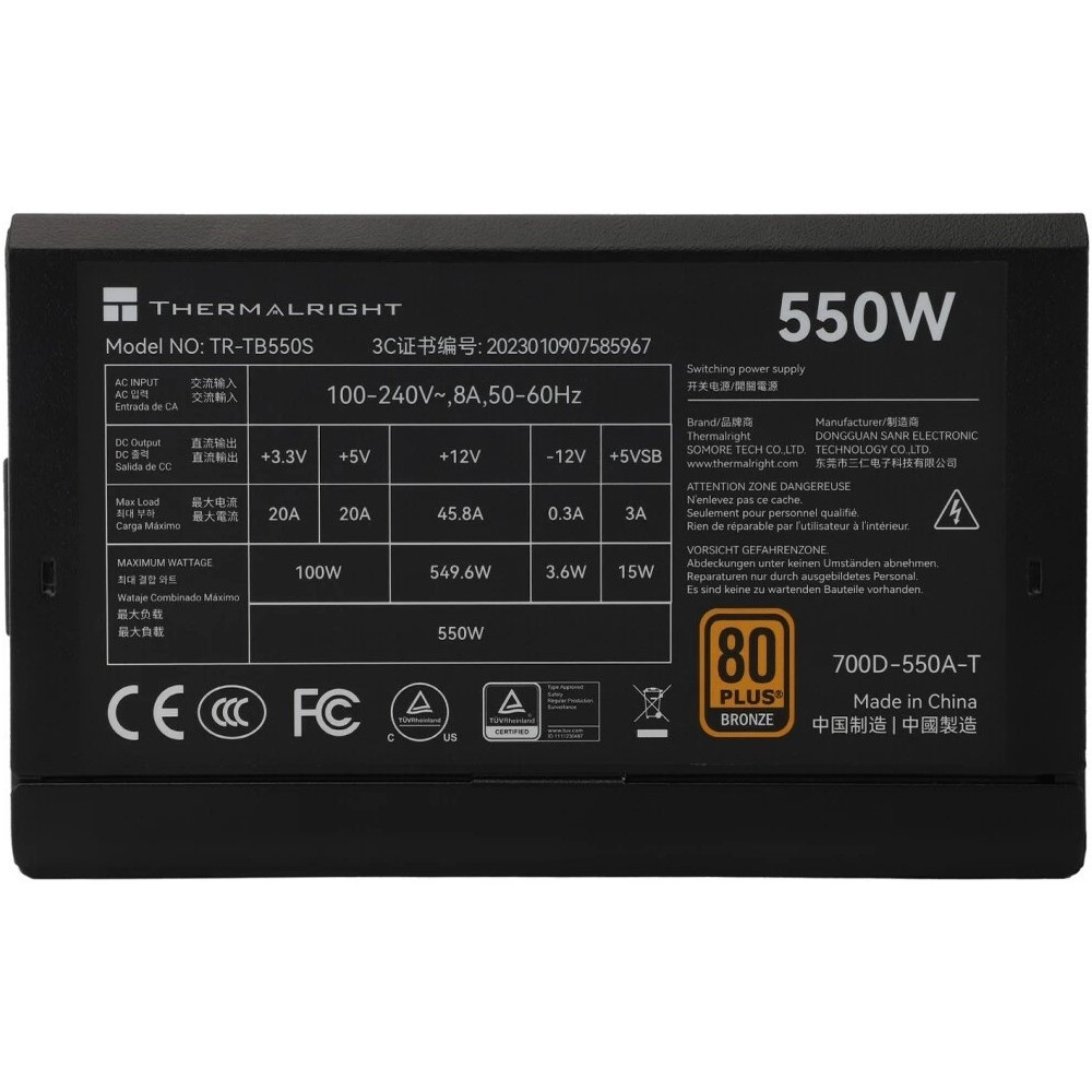 Блок питания Thermalright TR-TB550S 550 Вт, 80+ Bronze - миниатюра 4