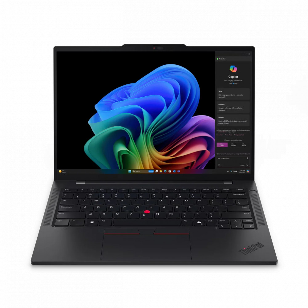Ноутбук Lenovo ThinkPad T14s Gen 6 21N1000DRT 14 ", FHD 1920x1080 (16:9), Qualcomm, Snapdragon X Elite, 32 Гб, 512 ГБ, Qualcomm® Adreno™ GPU, Windows 11 Pro — фото товара
