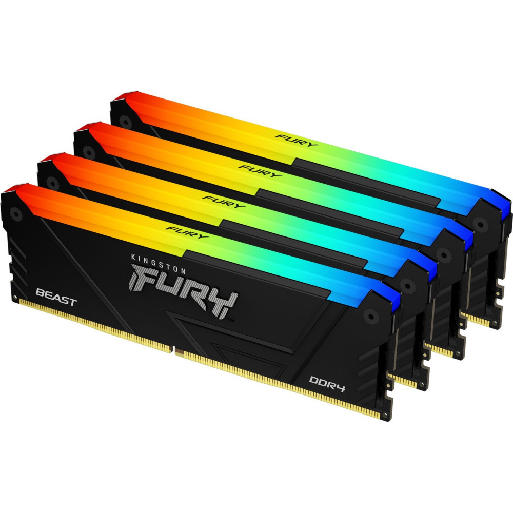 ОЗУ Kingston Fury Beast RGB KF436C17BB2AK4/32 DIMM, DDR4, 32 Гб (4 х 8 Гб), 3600 МГц - миниатюра 2