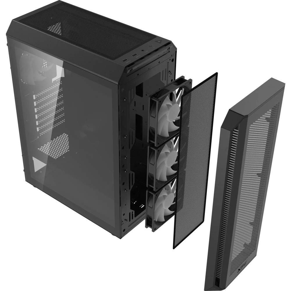 Корпус XPG VALOR AIR PLUS Black VALORAIRPLUSMTA-BKCWW Mid-Tower - миниатюра 5