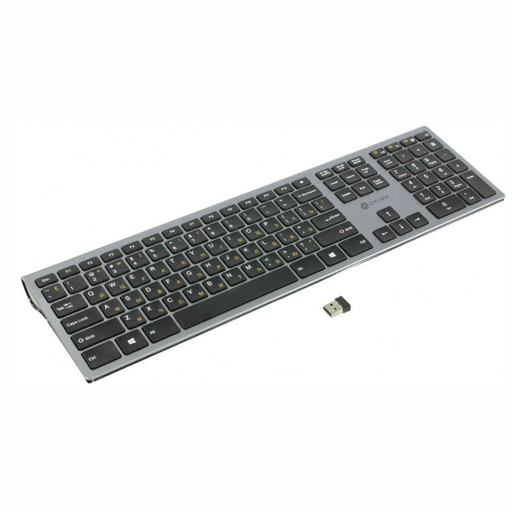 Клавиатура Oklick 890S серый 1196549 Беспроводная, Bluetooth - миниатюра 2