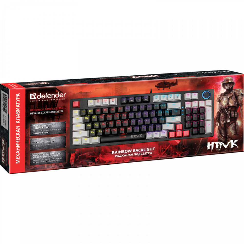 Клавиатура Defender Hawk GK-418 45418 Проводная, USB - миниатюра 2