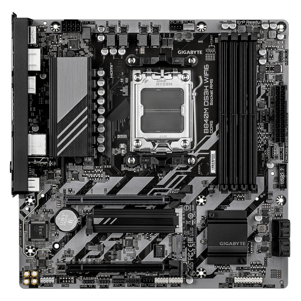 Материнская плата Gigabyte B840M DS3H WIFI6 Micro-ATX, AMD AM5 — фото товара