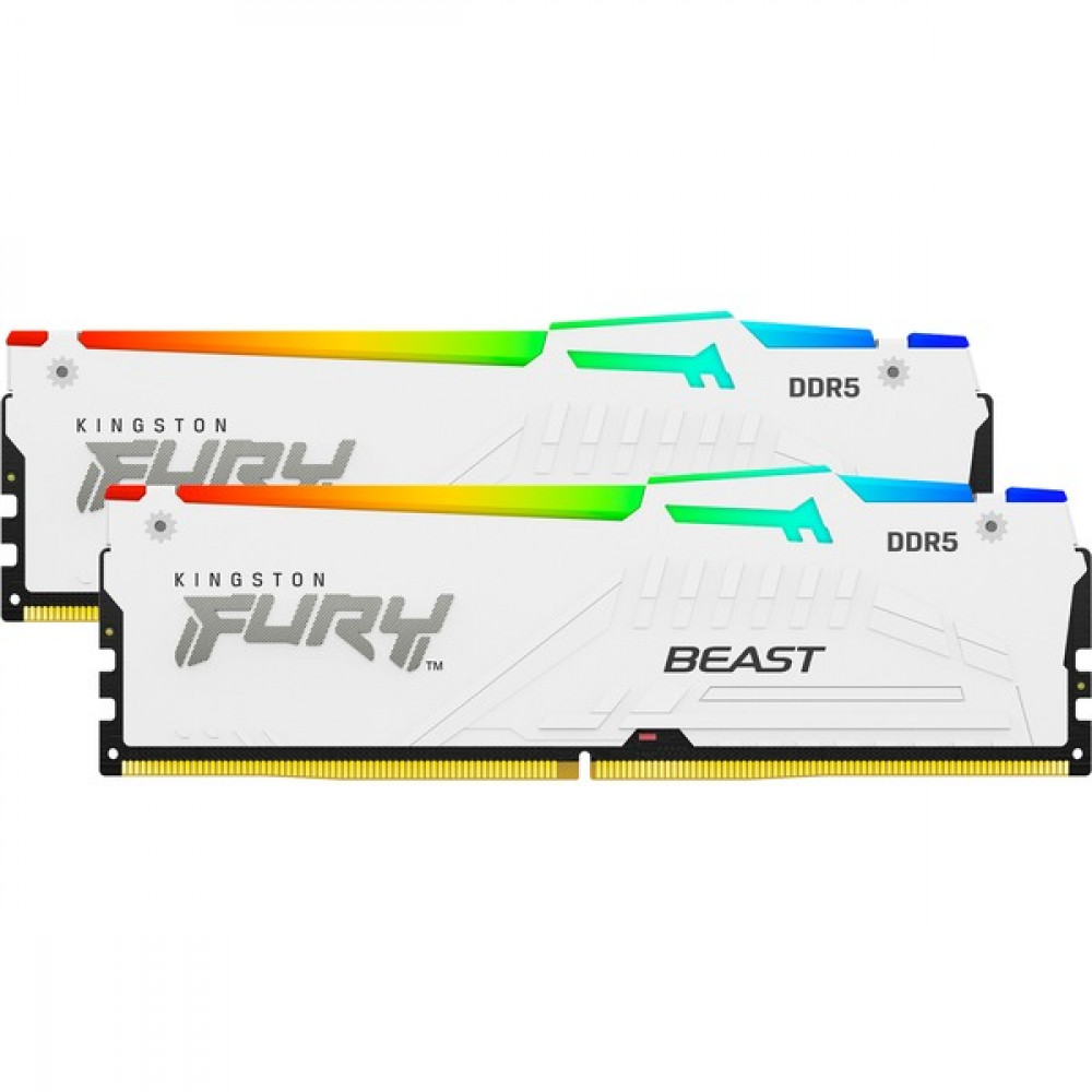ОЗУ Kingston Fury Beast White RGB KF552C40BWAK2-32 DIMM, DDR5, 32 Гб (2 х 16 Гб), 5200 МГц — фото товара