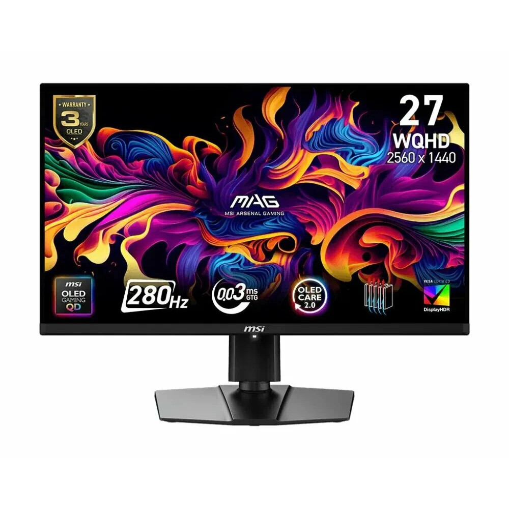 Монитор MSI MAG 271QP 9S6-3CF19T-010 26.5 ", QD-OLED, Quad HD 2560x1440 (16:9), 280 Гц — фото товара