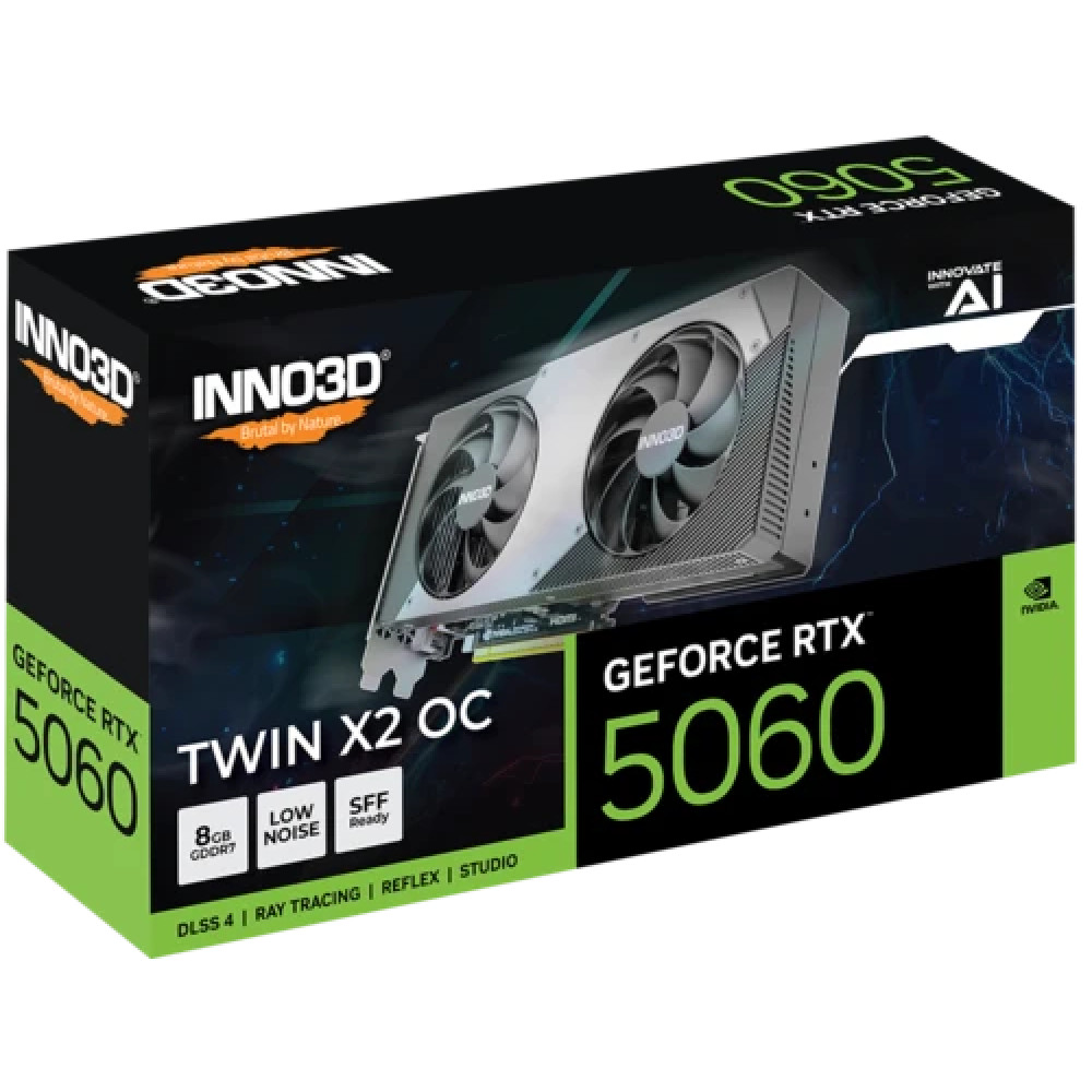 Видеокарта Inno3D GeForce RTX 5060 TWIN X2 OC N50602-08D7X-195070N 8 ГБ - миниатюра 2