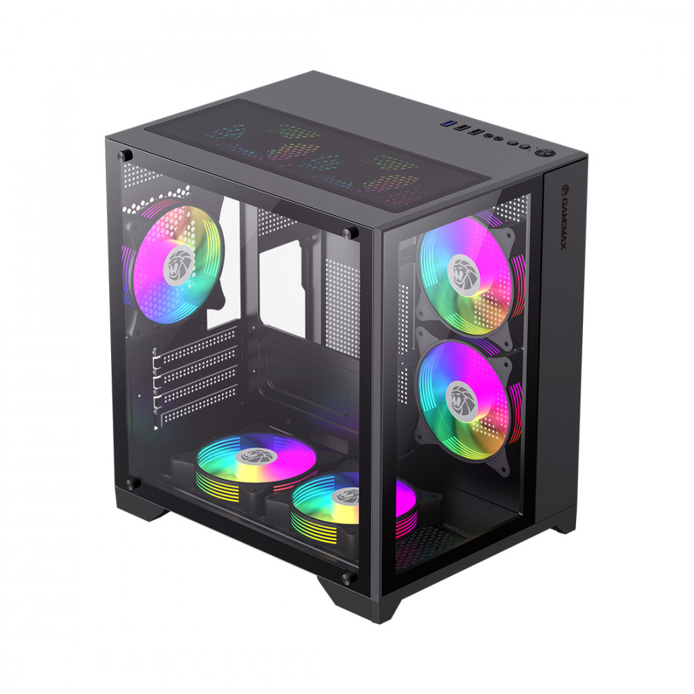 Корпус GameMax Infinity Mini 7 ARGB Fans + Controller Black 9101-0000R0191 Mini-Tower - миниатюра 2