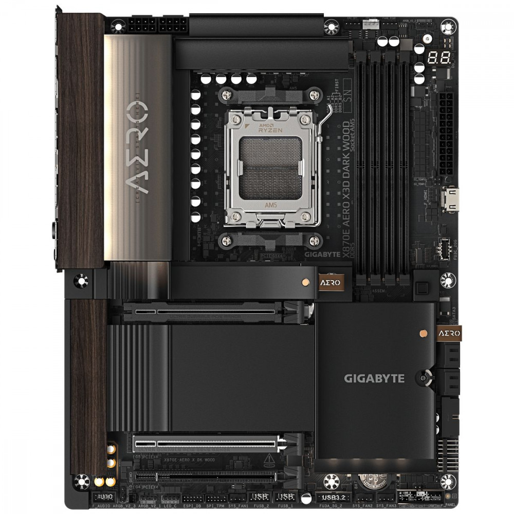 Материнская плата Gigabyte X870E AERO X3D DARK WOOD ATX, AMD AM5 — фото товара