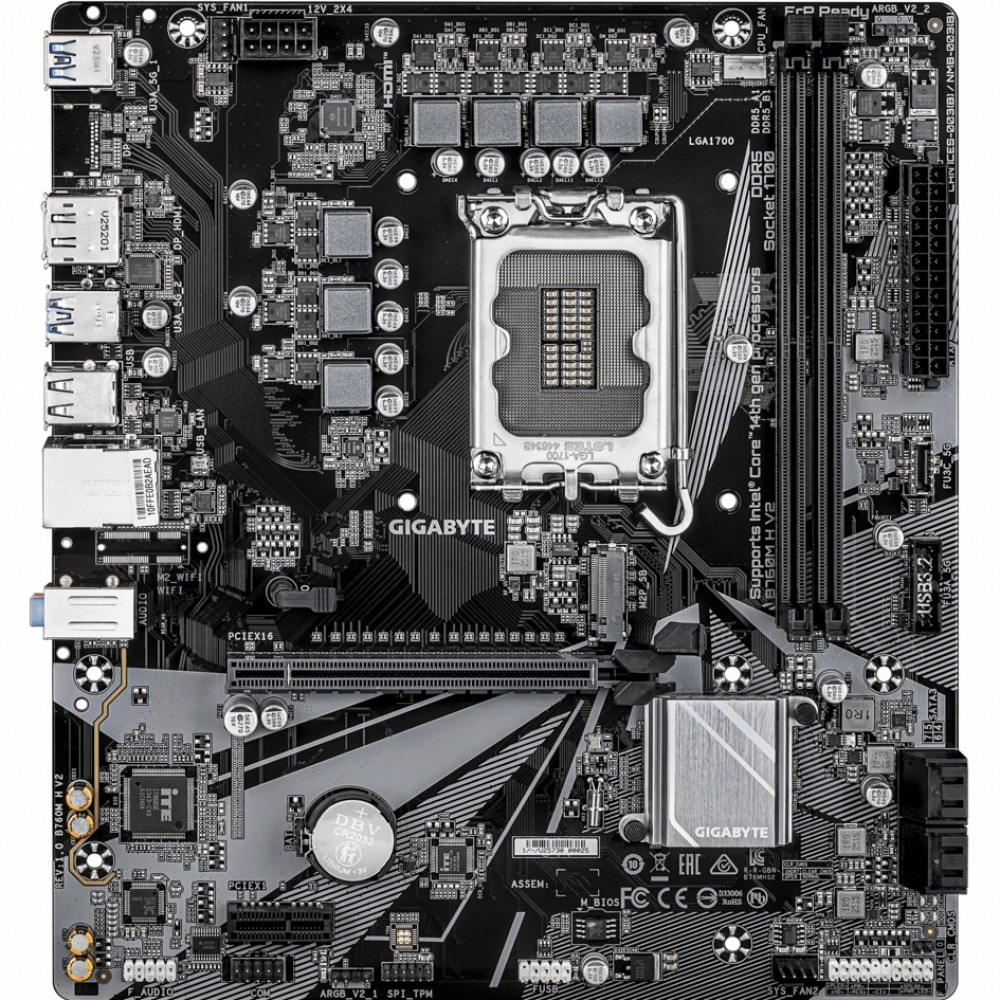 Материнская плата Gigabyte B760M H V2 Micro-ATX, LGA 1700 — фото товара