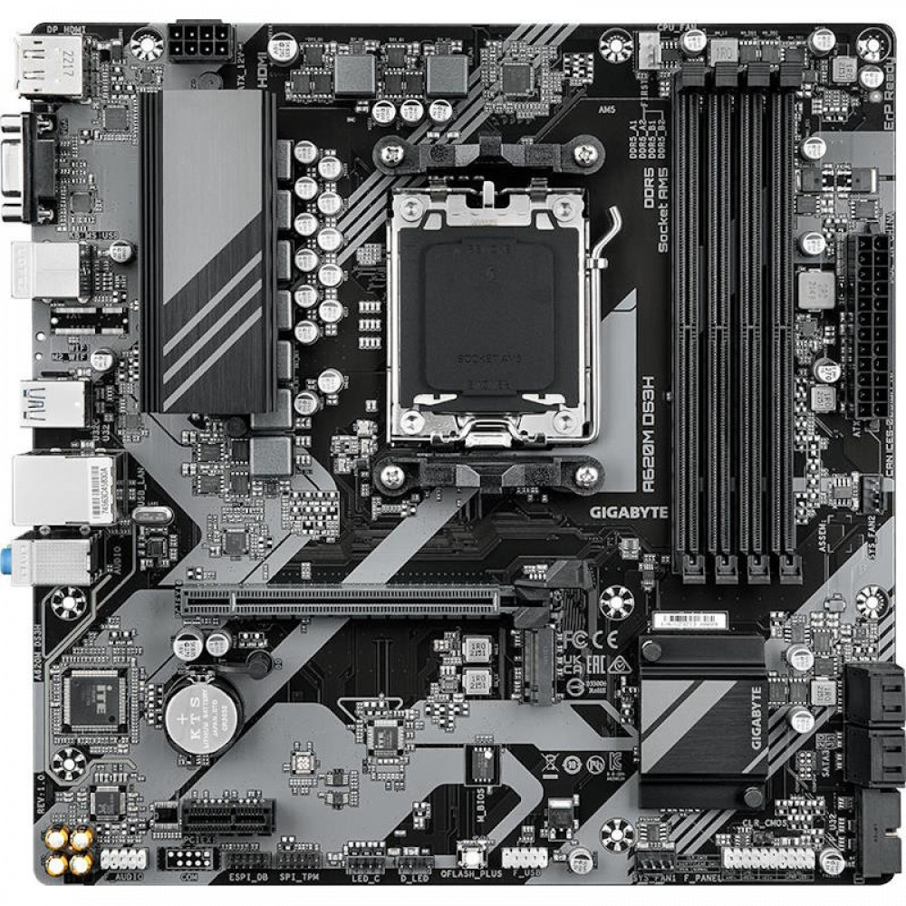 Материнская плата Gigabyte A620M DS3H Micro-ATX, AMD AM5 - миниатюра 2