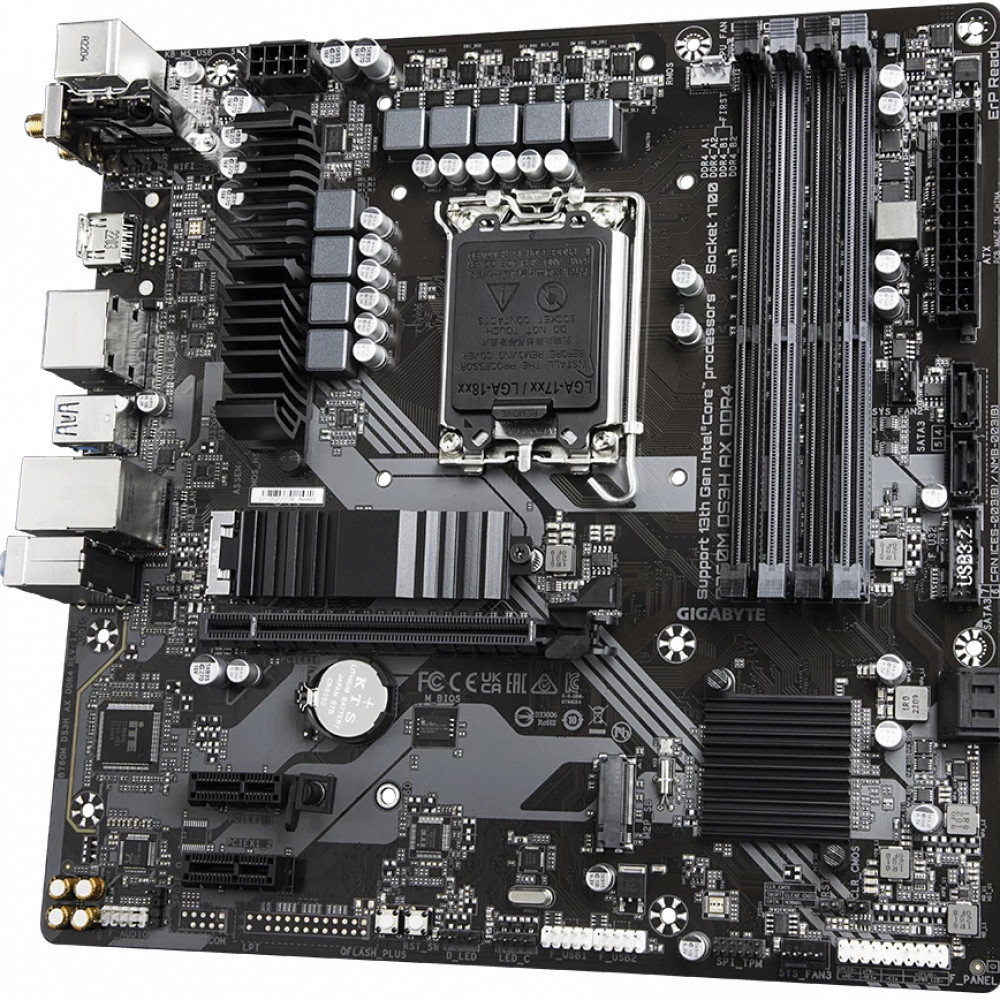 Материнская плата Gigabyte B760M DS3H AX DDR4 rev. 1.0 Micro-ATX, LGA 1700 - миниатюра 3