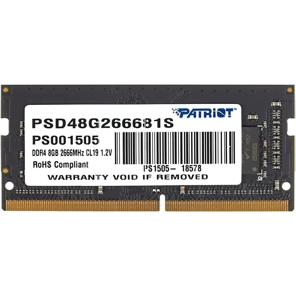ОЗУ Patriot Signature PSD48G266681S SO-DIMM, DDR4, 8 Гб, 2666 МГц — фото товара