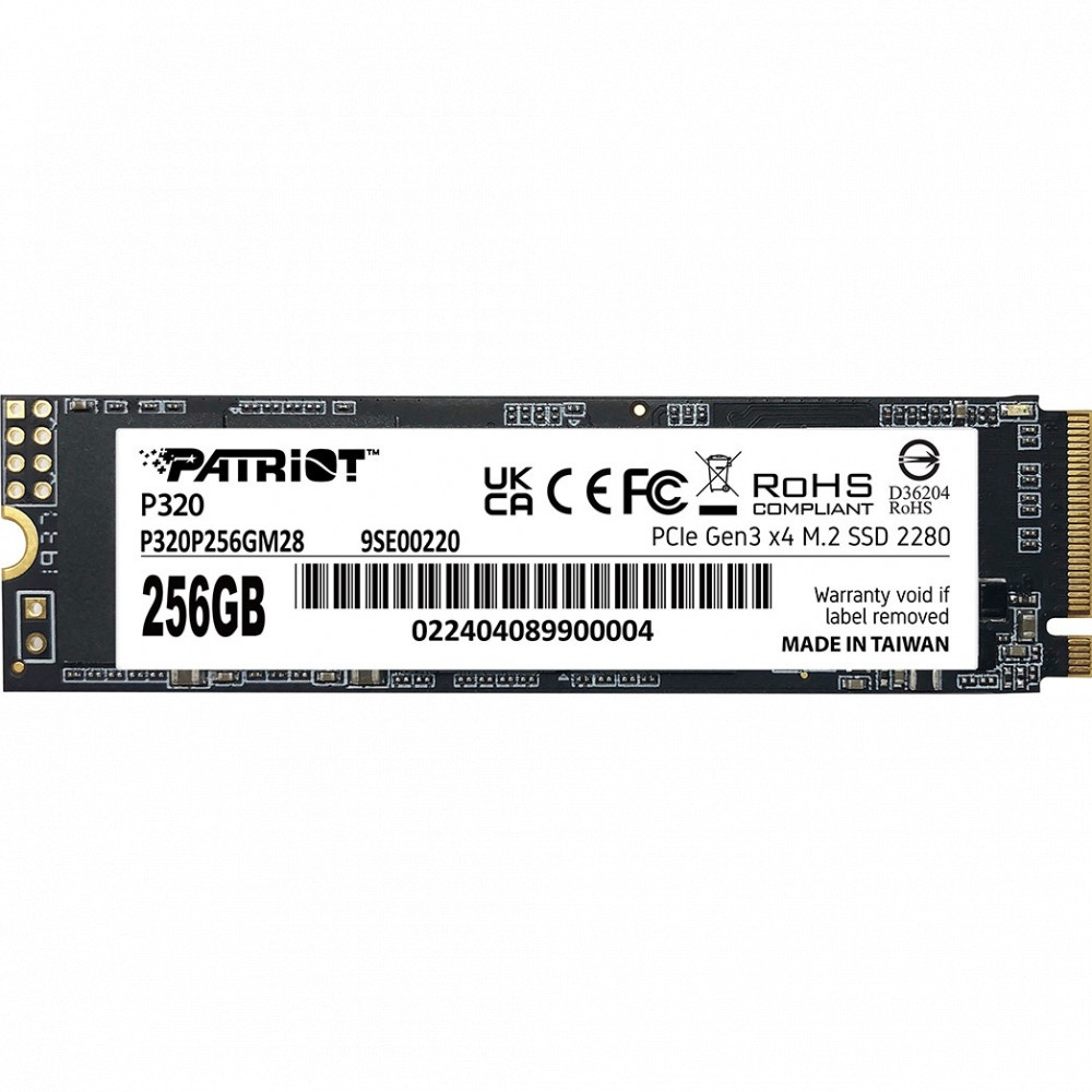 Жесткий диск Patriot P320P256GM28 SSD (твердотельные), 256 ГБ, M.2, PCIe — фото товара
