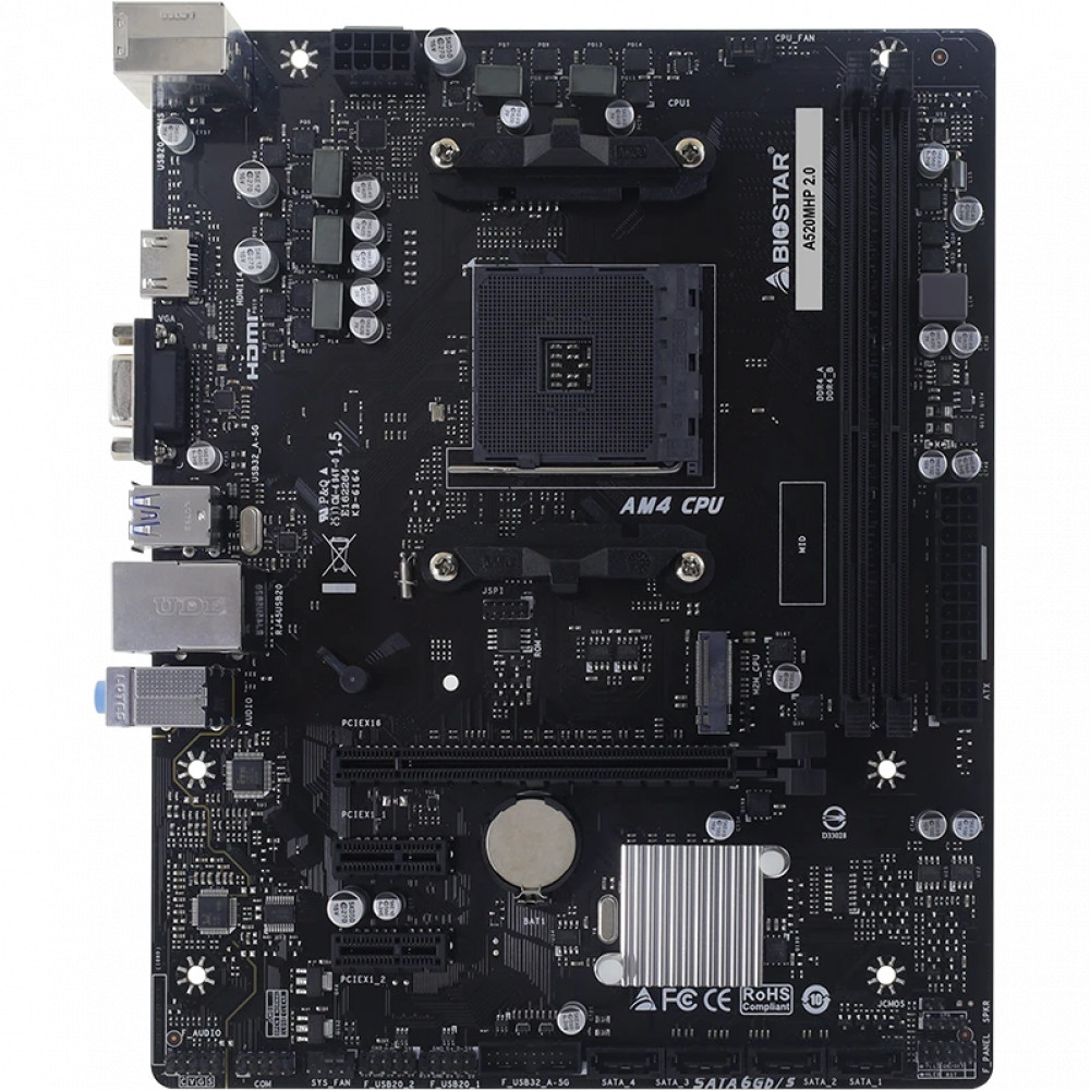 Материнская плата BIOSTAR A520MHP 2.0 Micro-ATX, AMD AM4 — фото товара