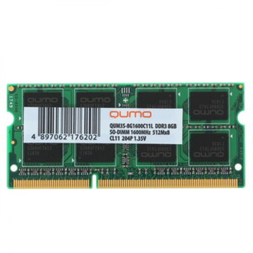 ОЗУ Qumo QUM3S-8G1600C11L SO-DIMM, DDR3, 8 Гб, 1600 МГц — фото товара