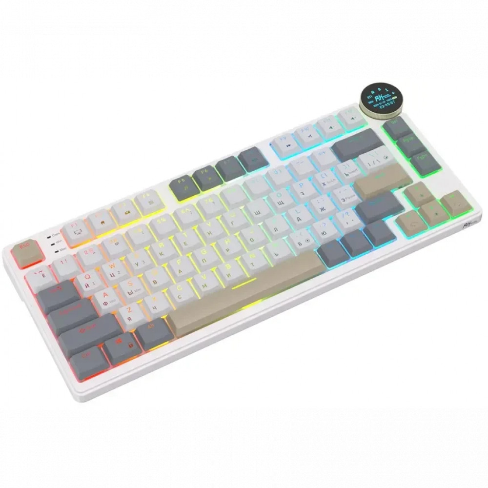 Клавиатура Royal Kludge N80 Pearly Dawn (Brown Switch) 6977576550670 Беспроводная, Bluetooth - миниатюра 2