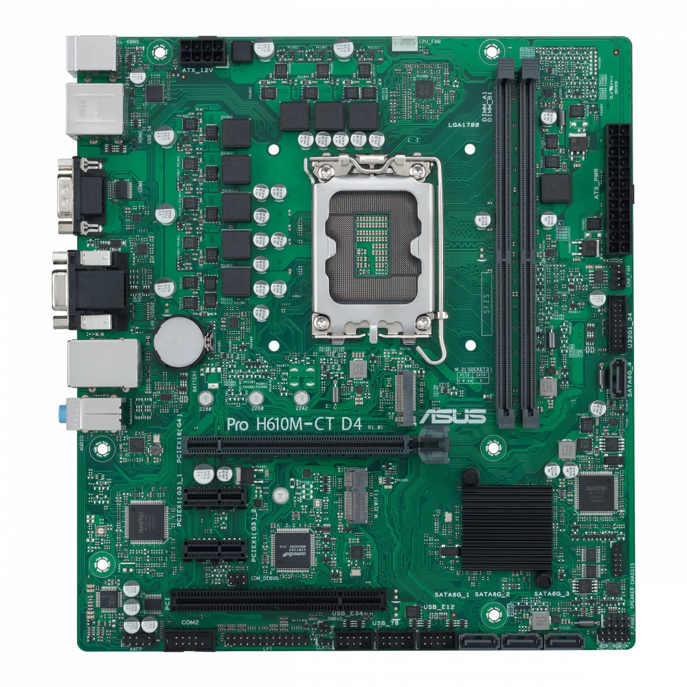 Материнская плата Asus PRO H610M-C D4-CSM Mini-ATX, LGA 1700 - миниатюра 2