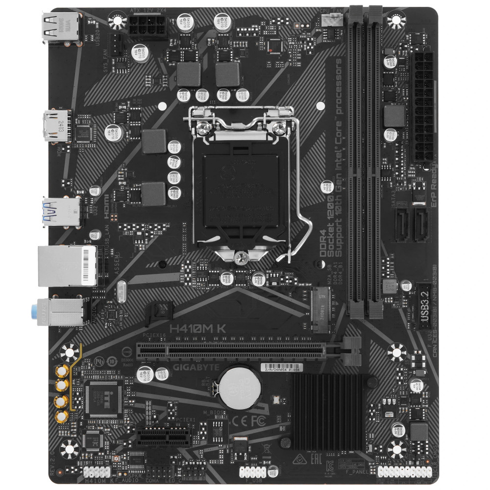 Материнская плата Gigabyte H410M K rev. 2.0 Micro-ATX, LGA 1200 — фото товара