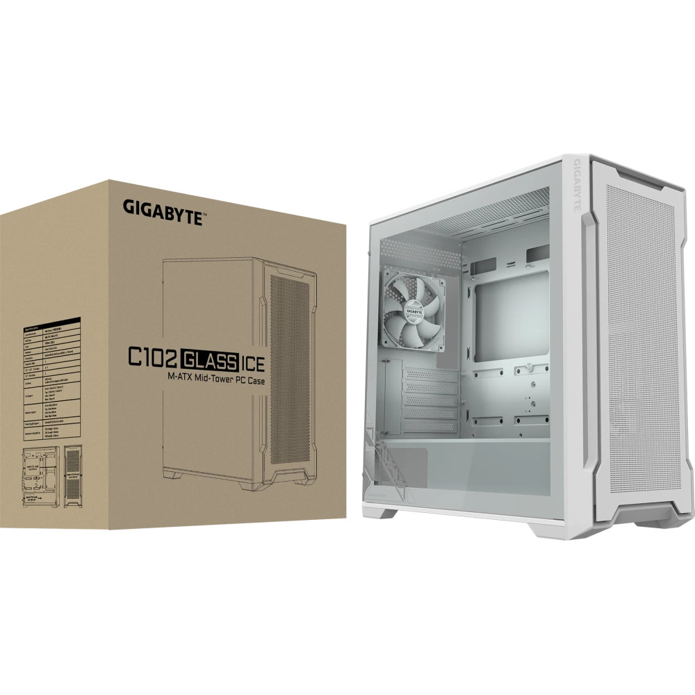 Корпус Gigabyte C102 GLASS ICE GB-C102GI Mid-Tower - миниатюра 5
