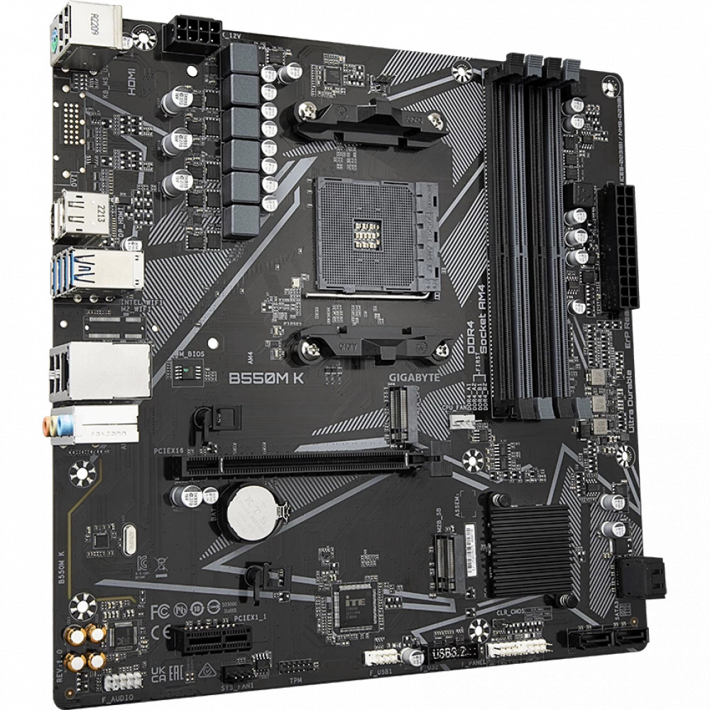 Материнская плата Gigabyte B550M K DDR4 Micro-ATX, AMD AM4 - миниатюра 2