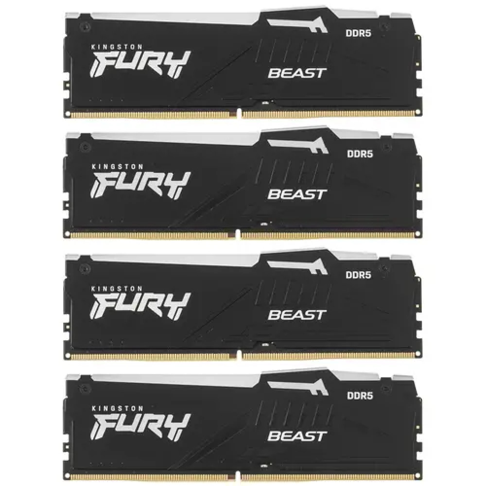 ОЗУ Kingston FURY Beast Black RGB KF560C40BBAK4-64 DIMM, DDR5, 64 Гб (4 х 16 Гб), 6000 МГц — фото товара